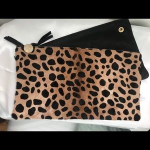 Clare V. Leopard Print Snap Clutch